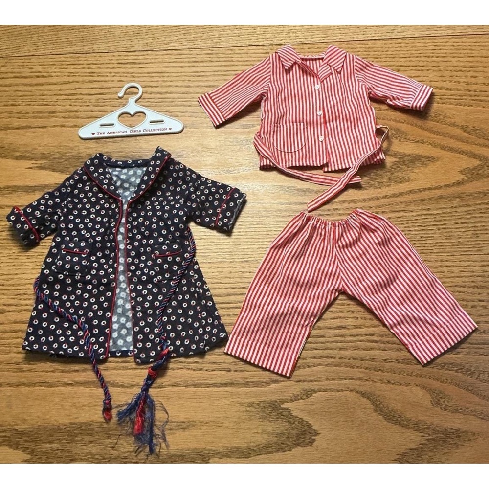 Vintage Pleasant Company Molly American Girl Doll Striped Pajama's Robe Hanger